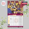 Brisbane Lions September 2026 calendar page with action shots of AFL players and motivational team message, celebrating pride and unity in sport.