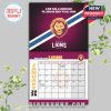 January 2026 Brisbane Lions calendar page with bold New Year message and iconic team branding in maroon, blue, and white.
