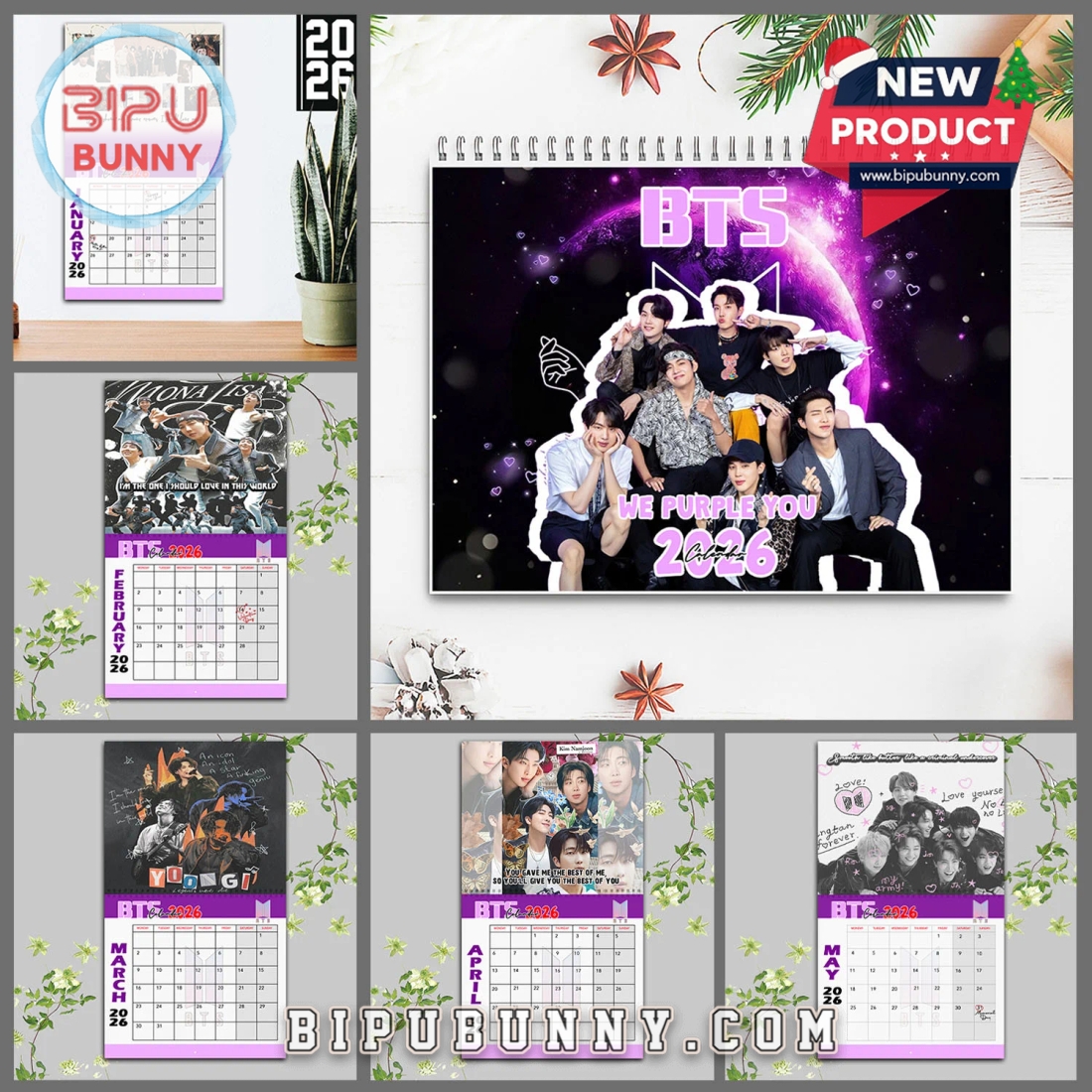 BTS Wall Hanging Calendar 2026 BTS Wall Hanging Calendar 2026