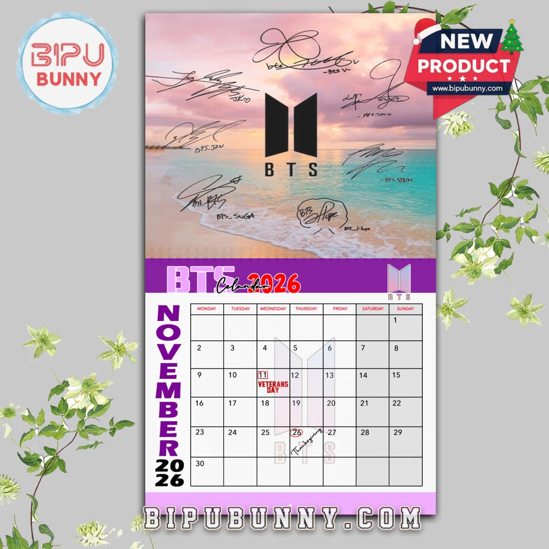 BTS Wall Hanging Calendar 2026 BTS Wall Hanging Calendar 2026