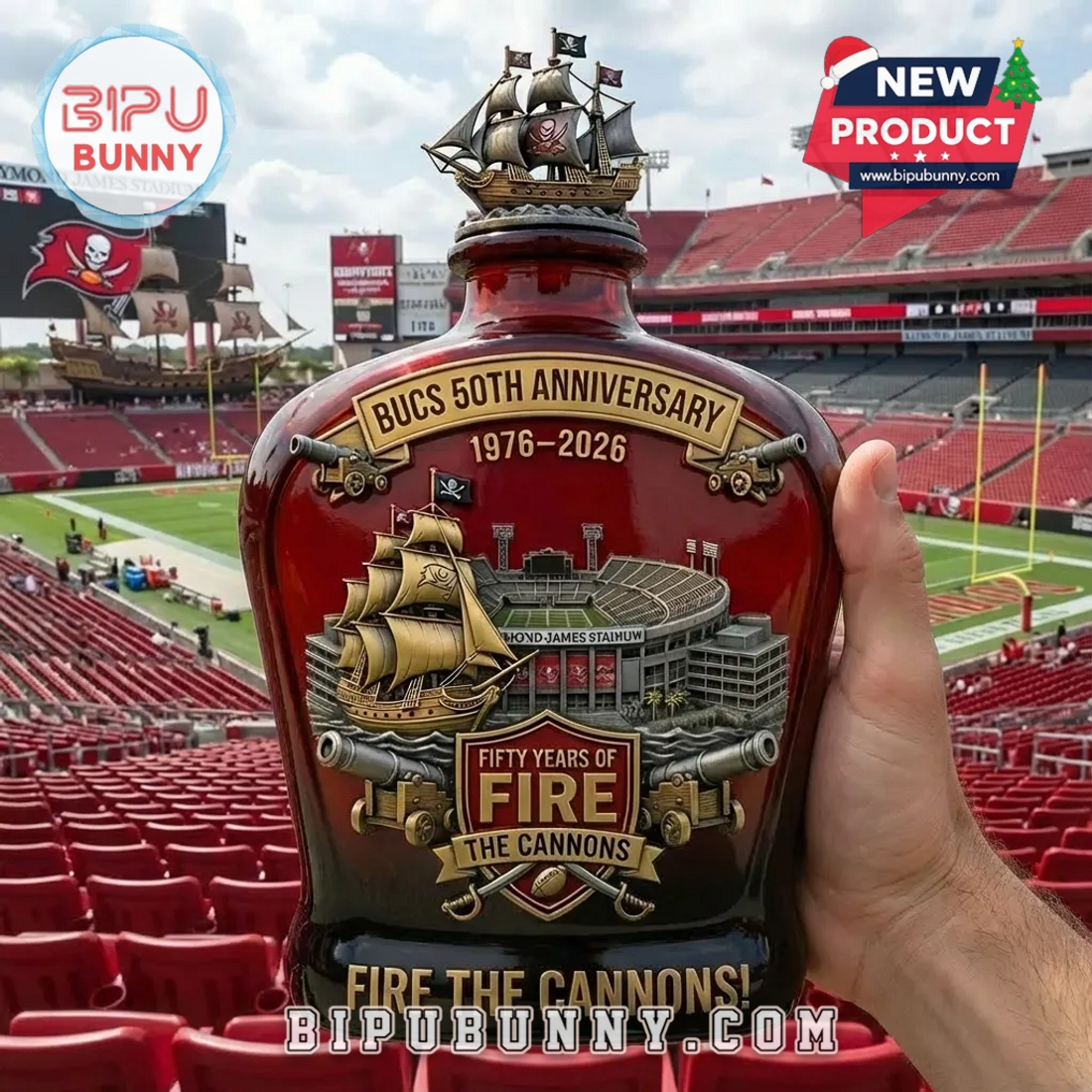 Buccaneers 50th Anniversary Whiskey Decanter Buccaneers 50th Anniversary Whiskey Decanter