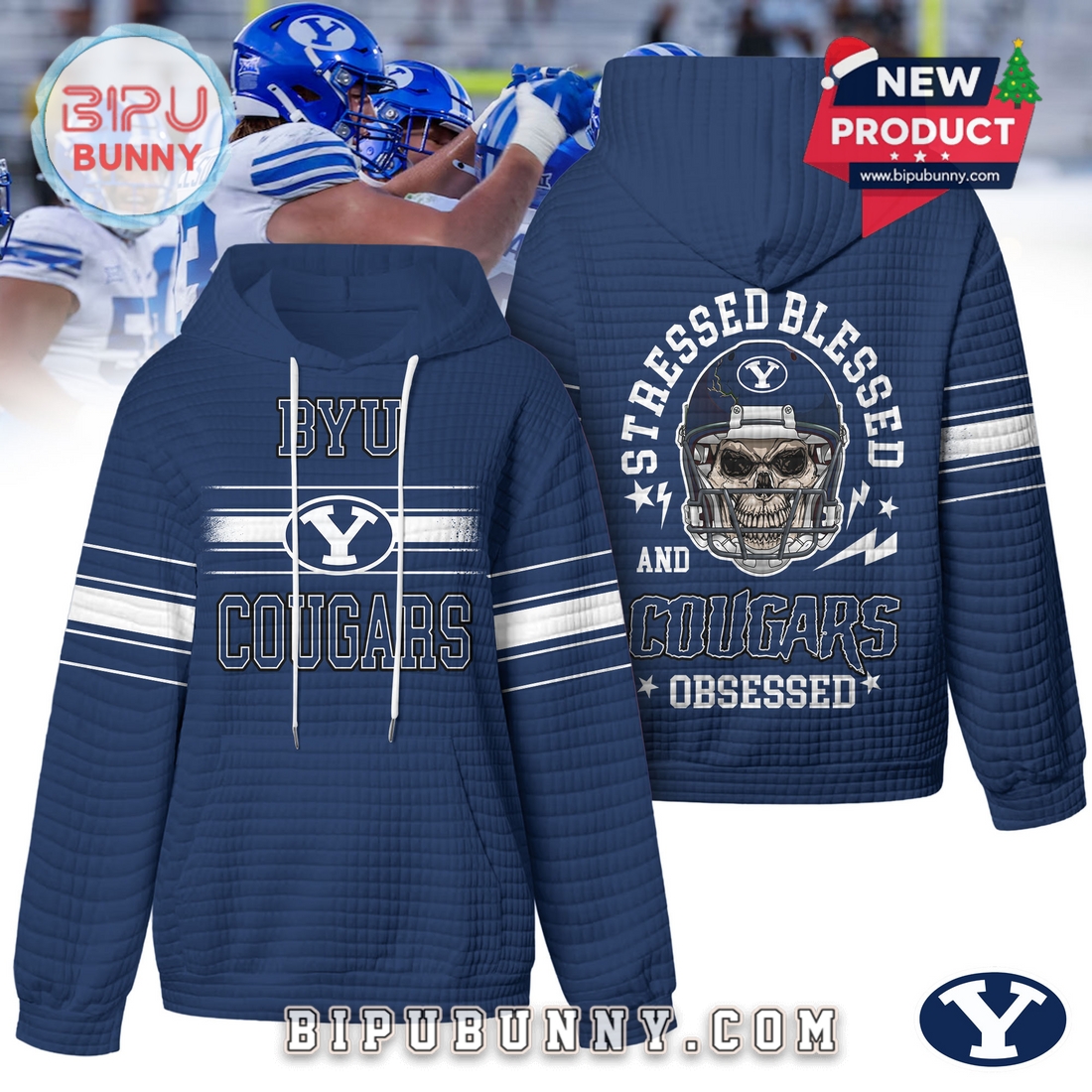 BYU Cougars NCAA Obsessed Waffle Hoodie BYU Cougars NCAA Obsessed Waffle Hoodie
