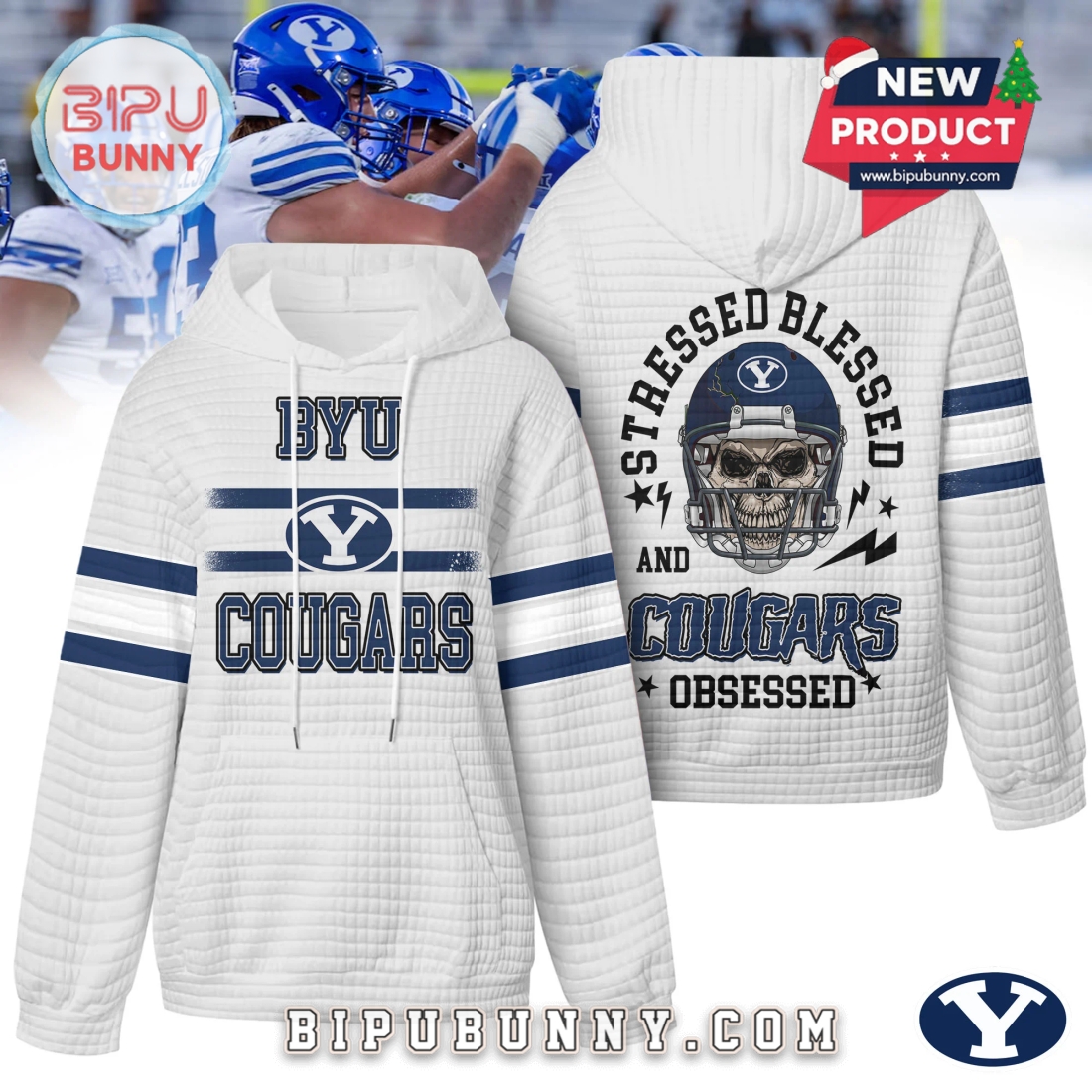 BYU Cougars NCAA Obsessed Waffle Hoodie BYU Cougars NCAA Obsessed Waffle Hoodie