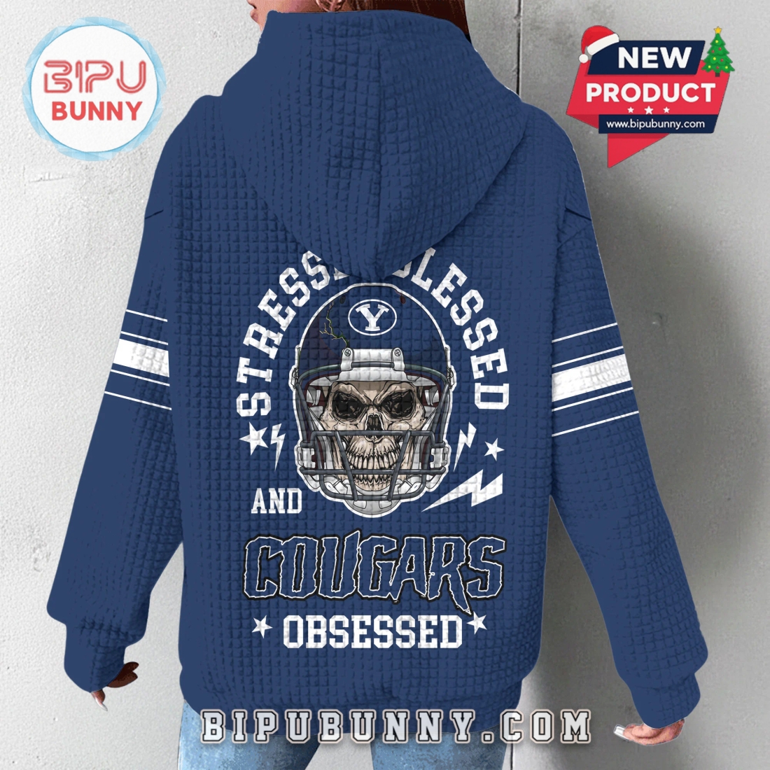 BYU Cougars NCAA Obsessed Waffle Hoodie BYU Cougars NCAA Obsessed Waffle Hoodie