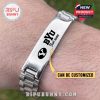 On-wrist view of BYU engraved bracelet with custom name area!