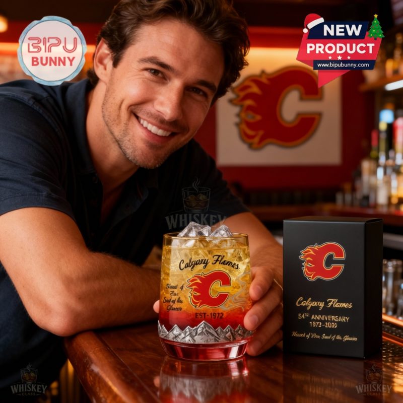 Calgary Flames 54th Anniversary Whiskey Glass Calgary Flames 54th Anniversary Whiskey Glass