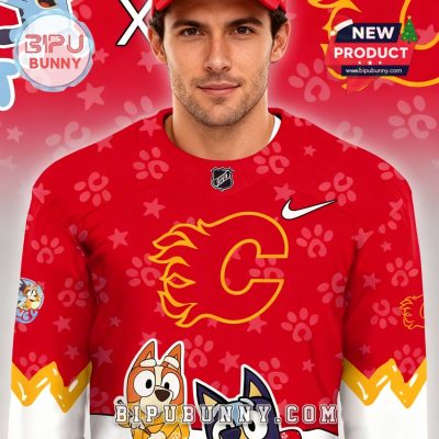 Calgary Flames NHL Bluey Night Limited Hockey Jersey
