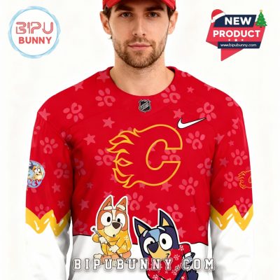 Calgary Flames NHL Bluey Night Limited Hockey Jersey