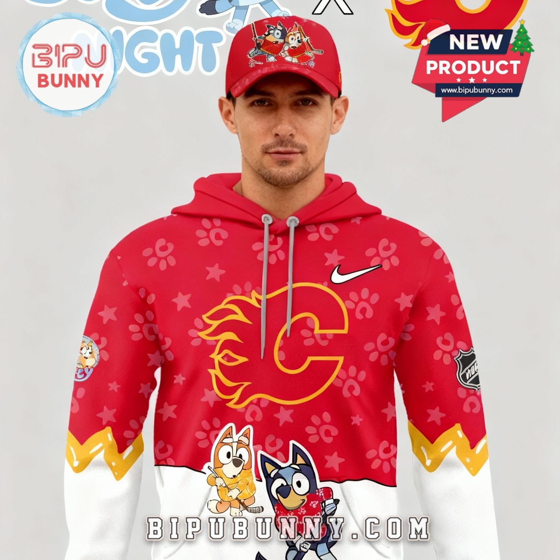 Calgary Flames NHL Bluey Night Limited Hoodie Calgary Flames NHL Bluey Night Limited Hoodie