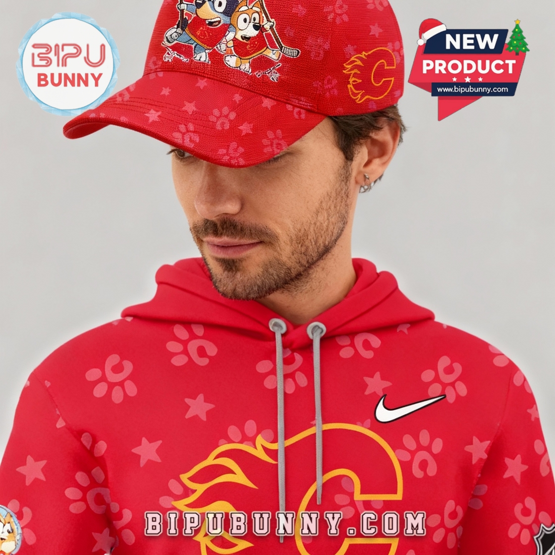 Calgary Flames NHL Bluey Night Limited Hoodie Calgary Flames NHL Bluey Night Limited Hoodie