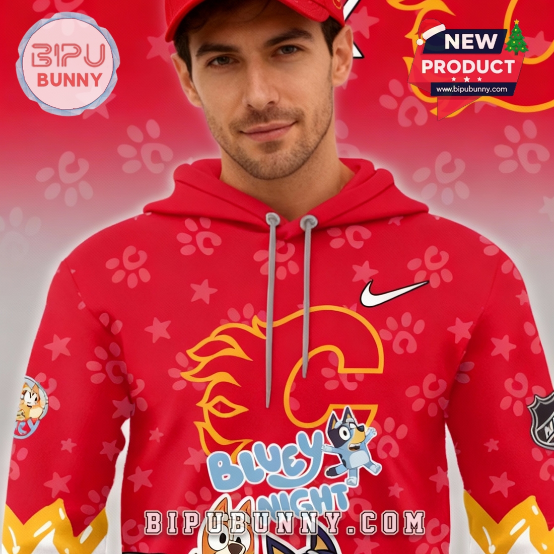 Calgary Flames NHL Bluey Night Limited Hoodie Calgary Flames NHL Bluey Night Limited Hoodie