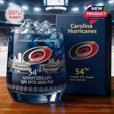 Carolina Hurricanes 54th Anniversary Whiskey Glass