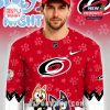 Red cartoon hockey sweater with front view and team logo!