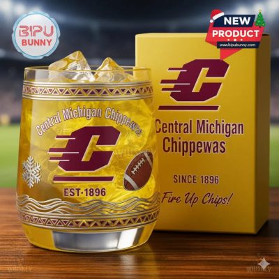 Central Michigan Chippewas Whiskey Glass