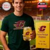 A supporter displays a Chippewas themed whiskey glass with ice next to a branded yellow box at the field!
