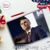 April 2026 calendar page shows Charlie Kirk at a podium, dressed formally, surrounded by Christmas-themed gift elements on a desk.