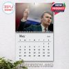May 2026 calendar page with Charlie Kirk making a powerful gesture on stage, suggesting leadership and motivational speech.