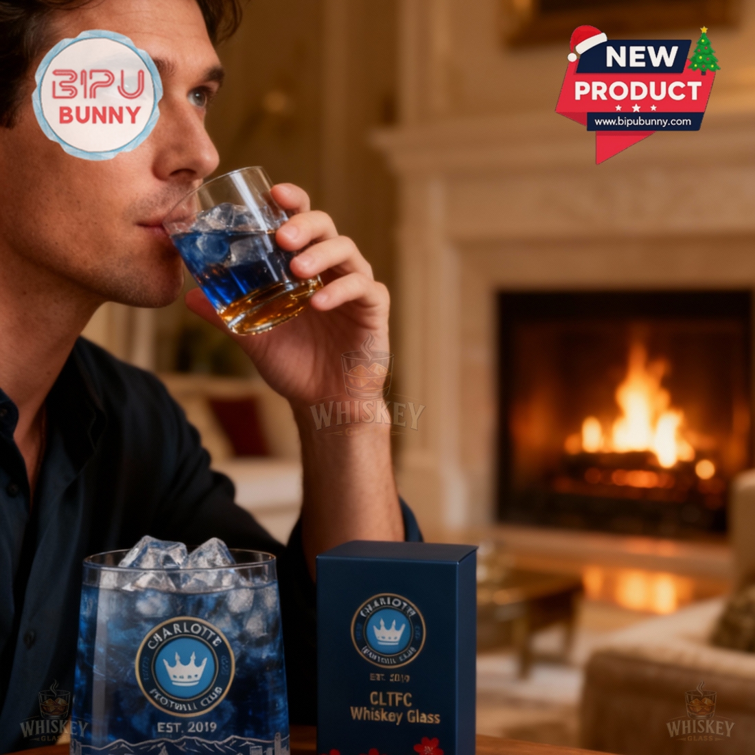 Charlotte FC Whiskey Glass Charlotte FC Whiskey Glass