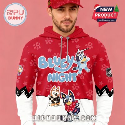 Chicago Blackhawks NHL Bluey Night Limited Hoodie