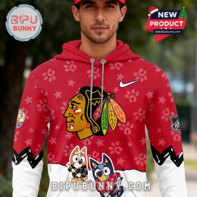 Chicago Blackhawks NHL Bluey Night Limited Hoodie