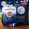 Chicago Fire FC whiskey glass with logo and city skyline design, EST-1997, comes in a box.!