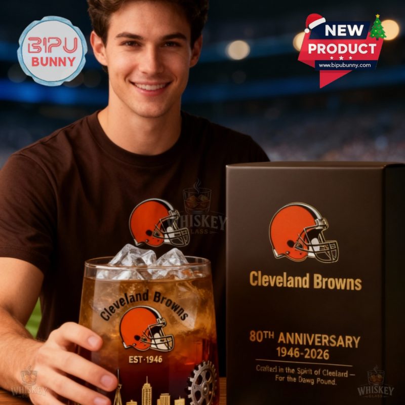 Cleveland Browns 80th Anniversary Whiskey Glass