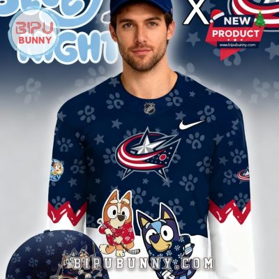 Columbus Blue Jackets NHL Bluey Night Limited Hockey Jersey