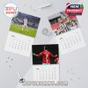 Spring pages of the Cristiano Ronaldo 2026 wall calendar showcasing high-energy and triumphant scenes from different clubs.