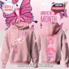 Philadelphia Eagles breast cancer hoodie in pink with team logo, butterflies, and awareness ribbon across the back!