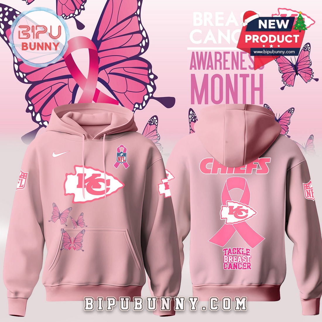 Custom NFL Teams Breast Cancer Awareness Month Pink Hoodie Custom NFL Teams Breast Cancer Awareness Month Pink Hoodie