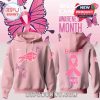 Buffalo Bills Breast Cancer Awareness hoodie with pink color, logo, butterflies, and impactful ribbon statement on the back!