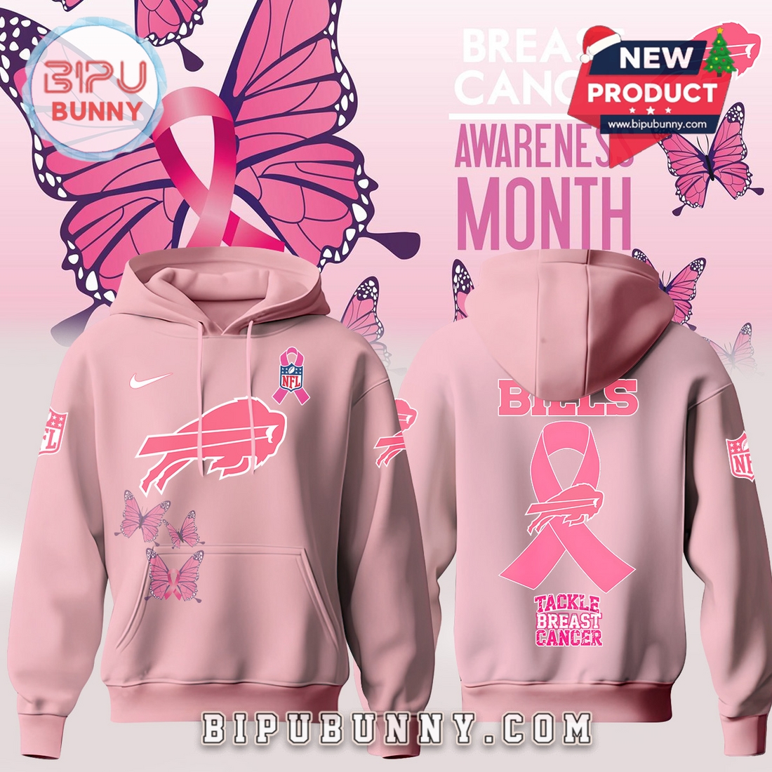 Custom NFL Teams Breast Cancer Awareness Month Pink Hoodie Custom NFL Teams Breast Cancer Awareness Month Pink Hoodie