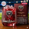 D.C. United whiskey glass with bold team crest and Washington D.C. skyline, alongside a red collector’s box with city map and slogan “United We Stand”!