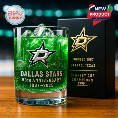 Dallas Stars 58th Anniversary Whiskey Glass