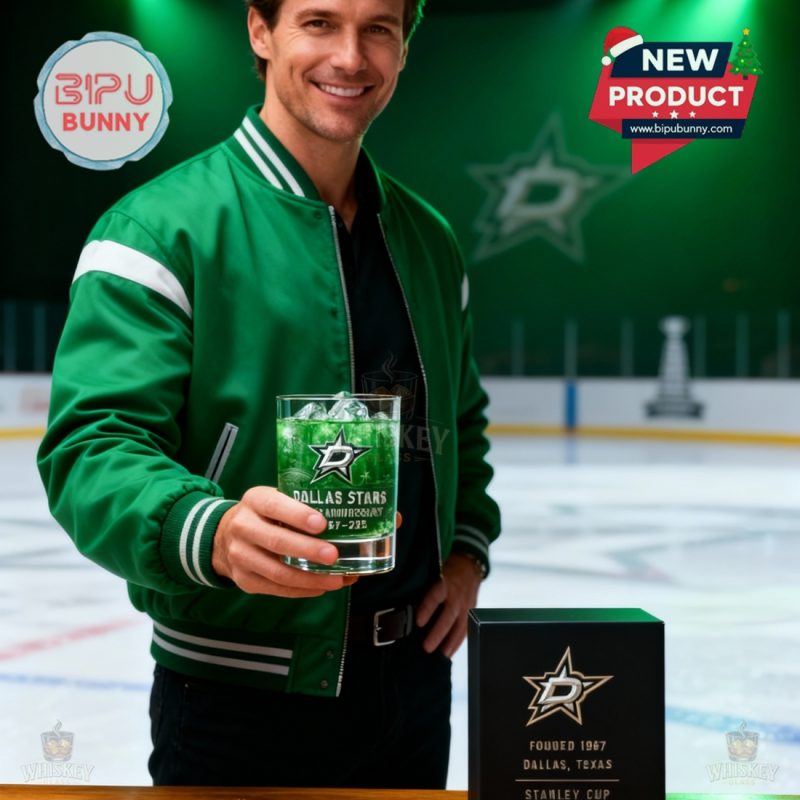 Dallas Stars 58th Anniversary Whiskey Glass Dallas Stars 58th Anniversary Whiskey Glass
