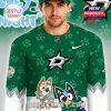 Front design of Dallas Stars Bluey Night limited jersey with cartoon and team symbols!