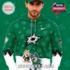 Green Dallas Stars hoodie with Bluey cartoon characters, stars, and paw prints, perfect for sports and animation fans!