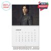 January 2026 calendar page with Damon Salvatore in a leather jacket and bold confident look!