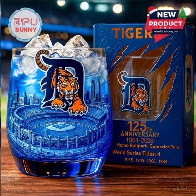 DET Tigers 125th Anniversary Whiskey Glass
