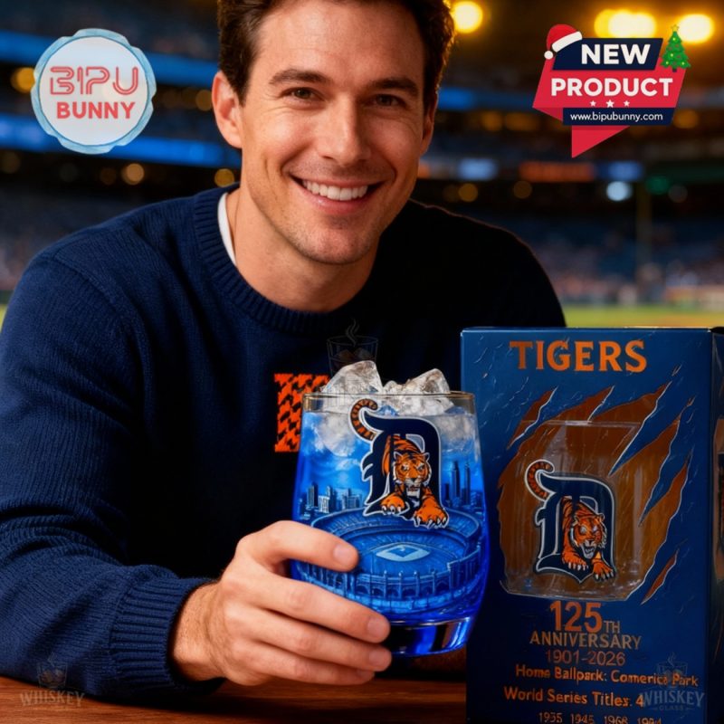 DET Tigers 125th Anniversary Whiskey Glass