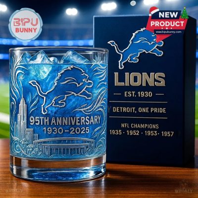 Detroit Lions 95th Anniversary Whiskey Glass