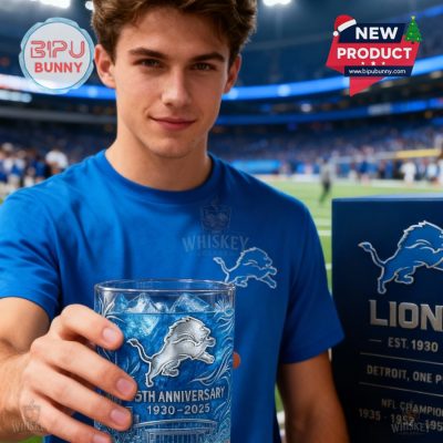 Detroit Lions 95th Anniversary Whiskey Glass