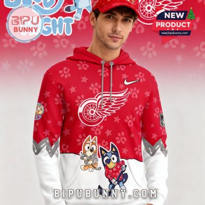 Detroit Red Wings NHL Bluey Night Limited Hoodie
