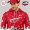 Detailed front view of Red Wings and Bluey crossover hoodie with cartoon characters and NHL logo.