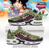 Full side view of Dragon Ball sneakers with Cell artwork, anime graphics, and athletic build!