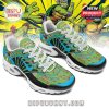 Cartoon sneakers with TMNT faces, pizza graphics, and colorful side patterns!