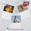 Calendar pages showing early year months with Drew Starkey lifestyle portraits and clear date grids!