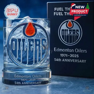 Edmonton Oilers 54th Anniversary Whiskey Glass