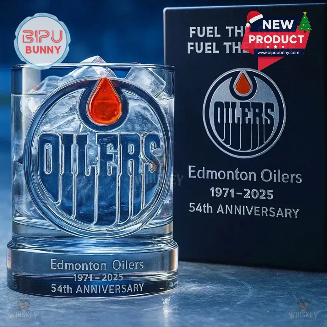 Edmonton Oilers 54th Anniversary Whiskey Glass Edmonton Oilers 54th Anniversary Whiskey Glass