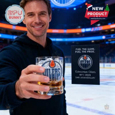 Edmonton Oilers 54th Anniversary Whiskey Glass